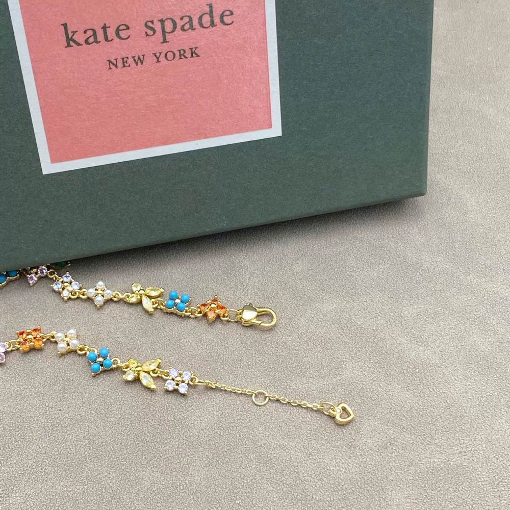 kate spade Zircon Flower Butterfly Beaded Asymmetric Bracelet - Picture 2 of 6